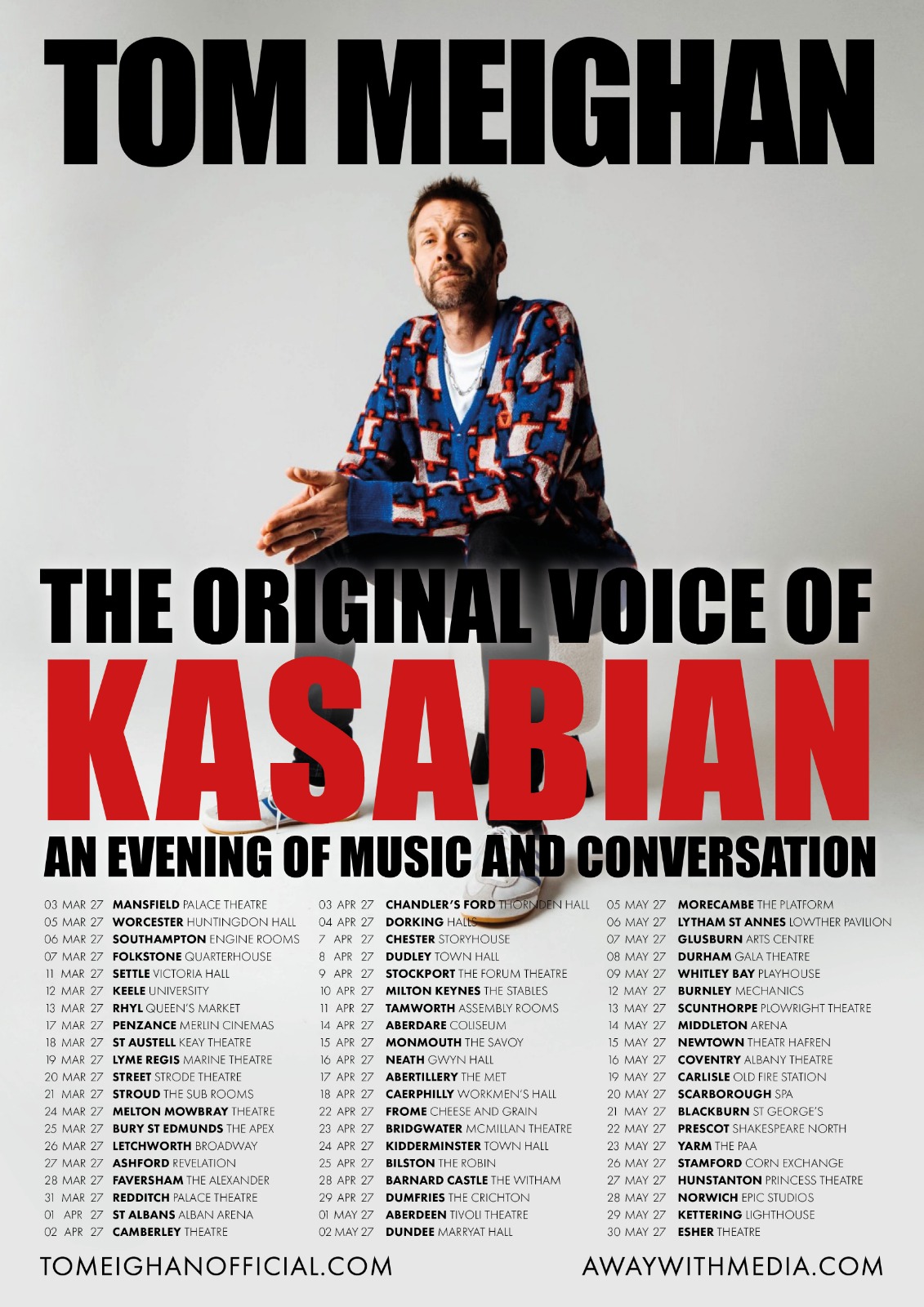 An Evening with Tom Meighan: tour poster